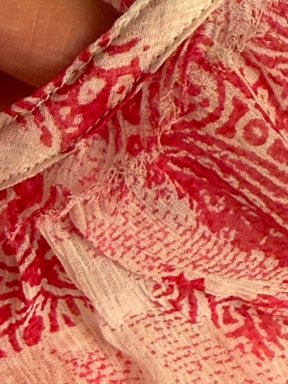 Banana Republic Pink Paisley 100% Silk Peasant Top M